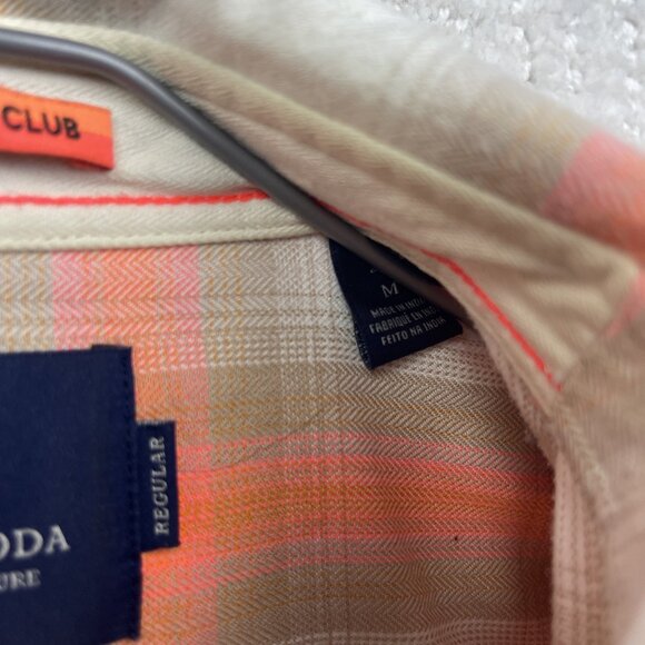 Scotch & Soda x Honolulu Social Club Orange Neon Plaid Button Up Shirt Men Sz M - Picture 6 of 13